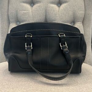 COACH Black Leather Tassel Satchel